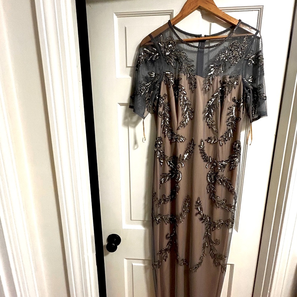 Gorgeous rhinestones embellished gown.